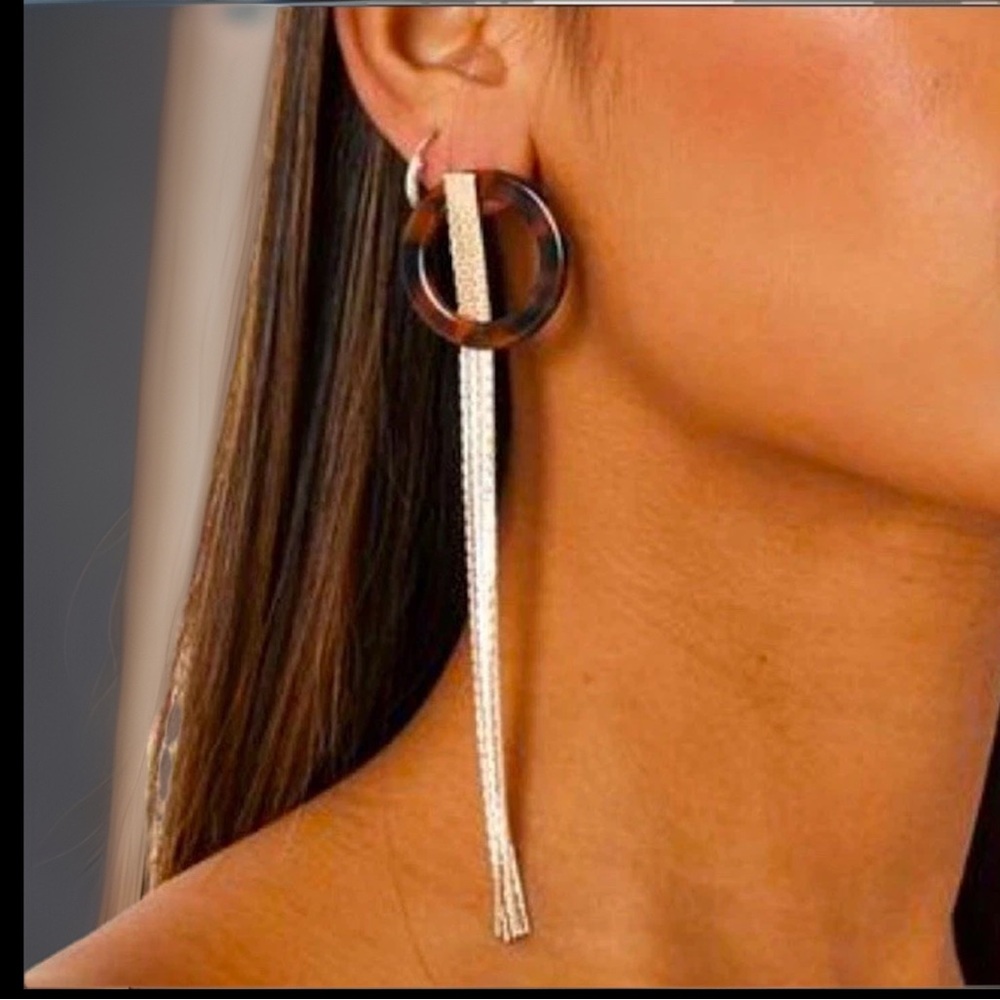 Gorgeous Earring Set Brown Tortoiseshell Multiway Drop Strand Earrings